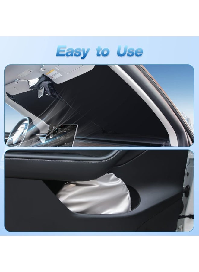 The front windshield sunshade is coated with a silver cloth heat-insulating sunshade, - Image 2